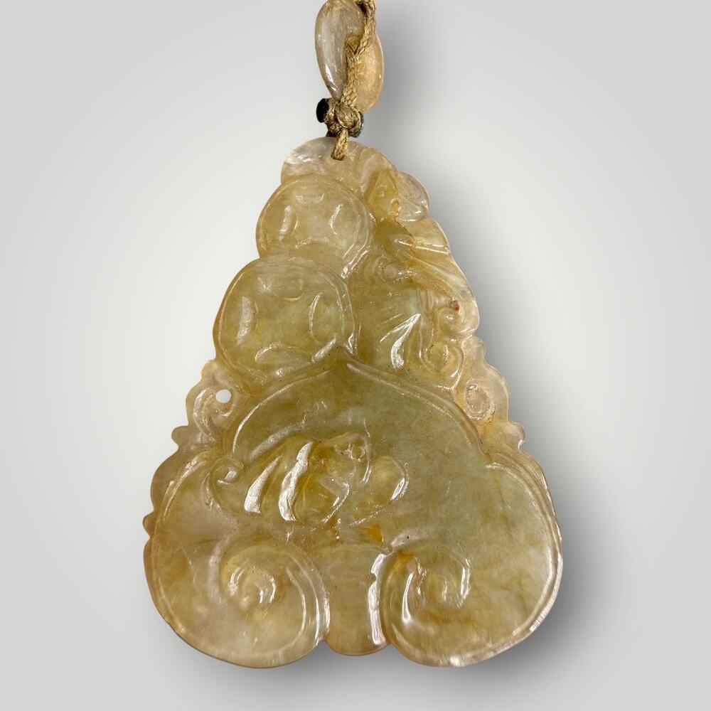 Vintage Hand Carved Green Nephrite Jade Pixiu Pendant Chinese Lucky - Picture 4 of 7